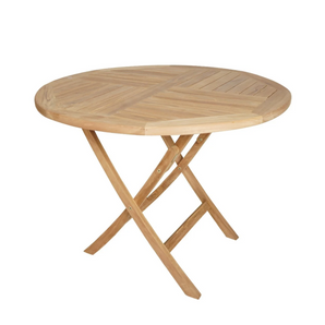 Hornbæk rundt klapbord i massivt teak, Ø100 cm