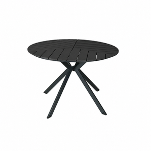 Nødebo Sort Rundt Havebord i Aluminium & WPC – Ø113 cm